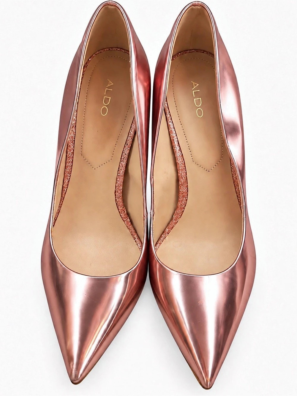 ALDO Stessy Pump Metallic Pointed-Toe Heels in Pink